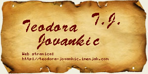 Teodora Jovankić vizit kartica